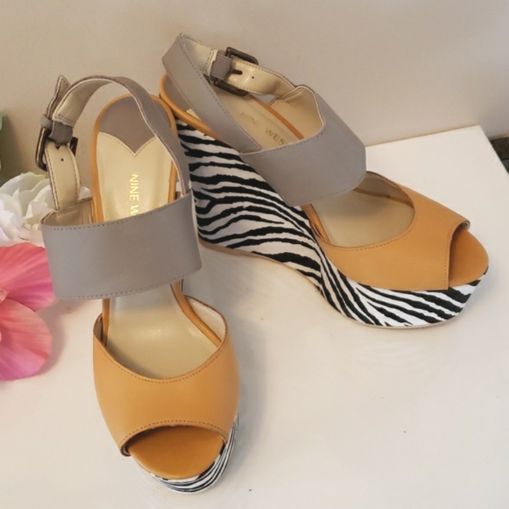 Nine West Platform Wedge Sandals Unstopable 8.5 NWOT - Picture 2 of 13